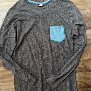 MENS VOLCOM LONG SLEEVE T-SHIRT GRAY MEDIUM